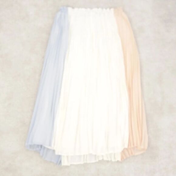 June & Hudson Ivory and Blue Accordion Skirt – Size M - Picture 3 of 6